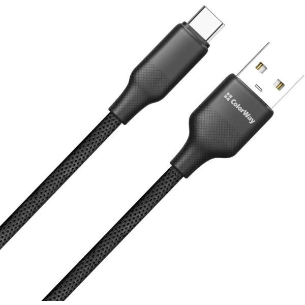 Фото - Кабель Colorway USB - Type-C (TPE embossed) 3А 1м Black (CW-CBUC101-BK)